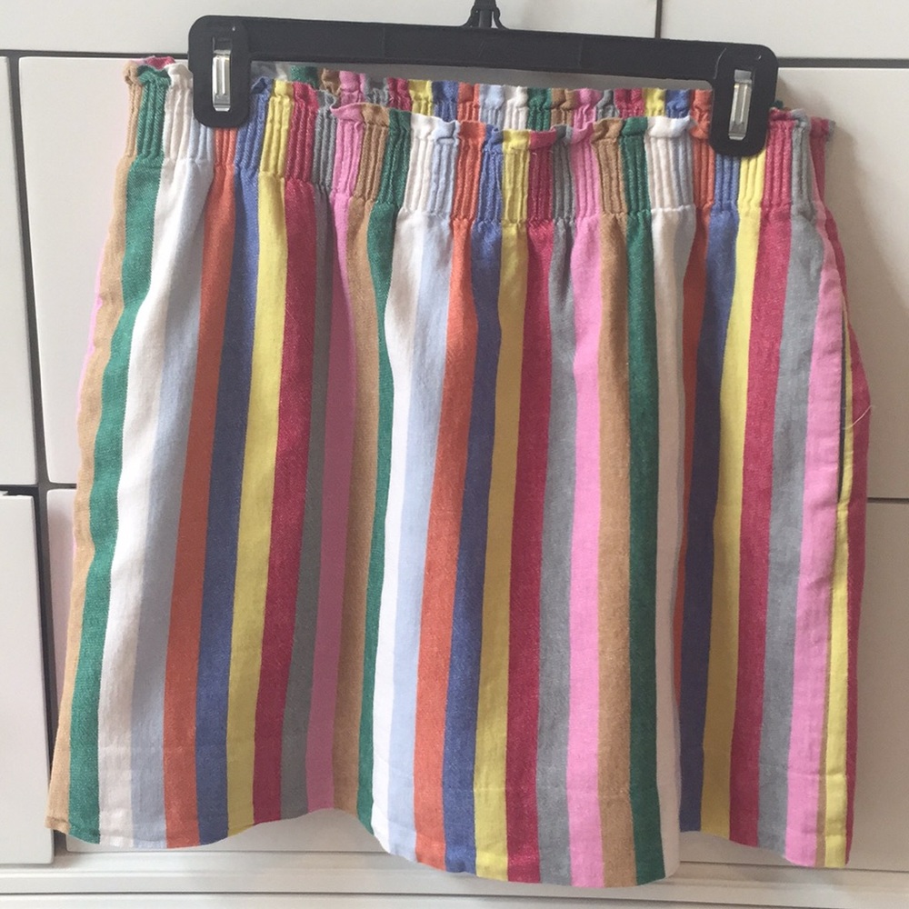 J Crew Rainbow Stripe Skirt